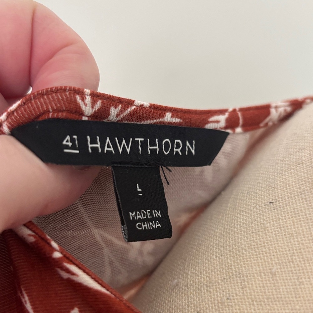 41 Hawthorn Terracotta Leaf Pattern Maxi Dress - Picture 2 of 8
